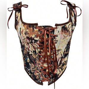 ⚠️SOLD⚠️ Floral Lace-Up Corset Top